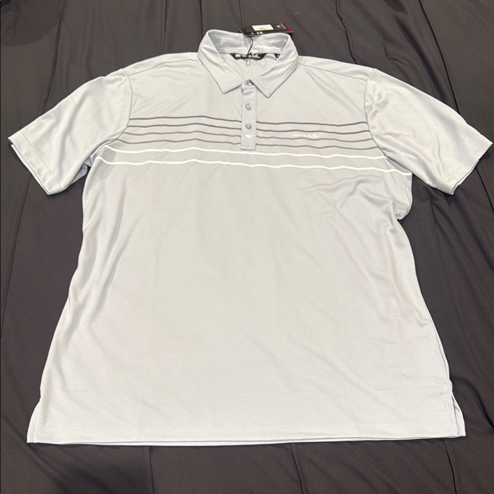 TRAVIS MATHEW Men's Light Blue Polo Shirt
